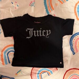 Juicy Couture Black Kids Tee with Rhinestone Logo